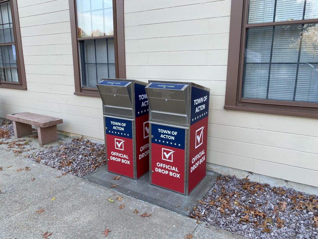 Voting drop boxes at Town Hall